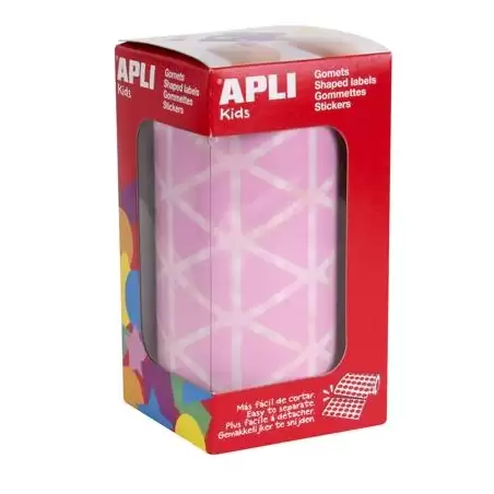 (11494) APLI GOMETS TRIANGULARES 20MM ROLLO ROSA -ROLLO 2832 UNIDADES-