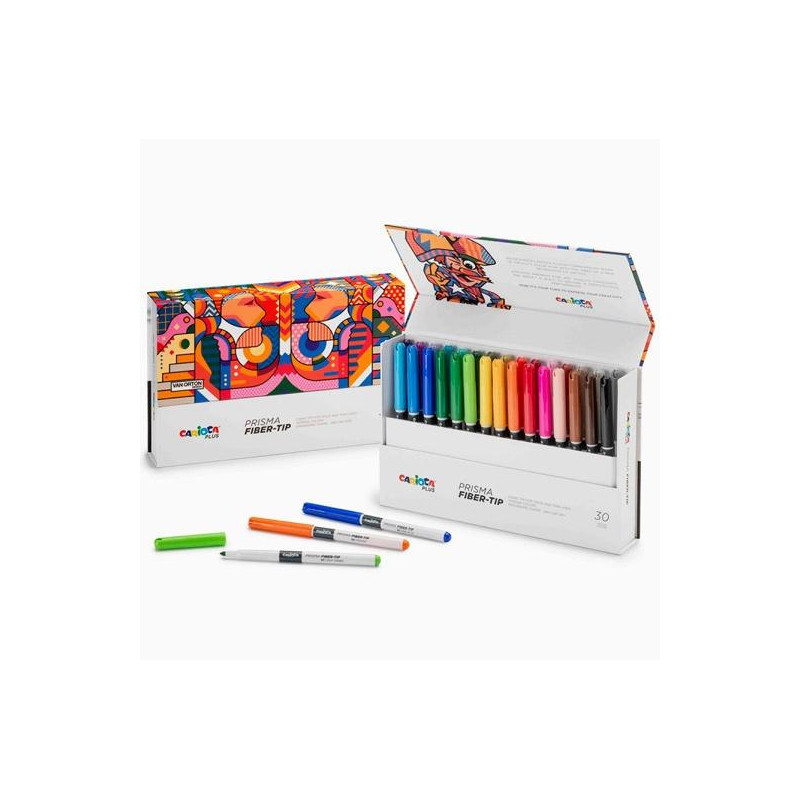 (45208) CARIOCA PLUS ROTULADORES PRISMA COLORES SURTIDOS CAJA RÍGIDA 30 UD