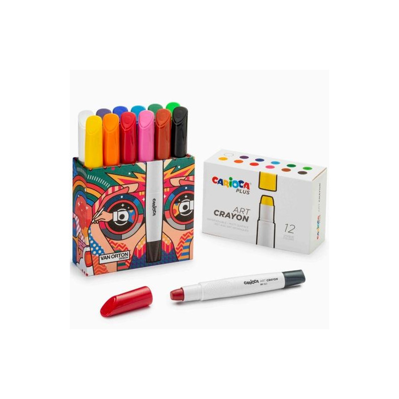 (45213) CARIOCA PLUS ART CRAYONS COLORES SURTIDOS ESTUCHE 12 UD