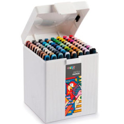 (45243) CARIOCA PLUS SKETCH MARKER DOBLE PUNTA CINCEL/PINCEL COLORES SURTIDOS CAJA PREMIUM 80 UD