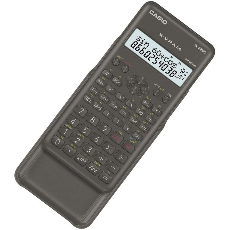 (FX-82MSII) CASIO CALCULADORA CIENTIFICA NEGRA 12 Y 10+2 DÍGITOS 240 FUNCIONES FX-82MS-2