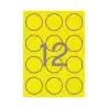 (02866) APLI ETIQUETAS ADHESIVAS CIRCULARES Ø60MM LÁSER 12 X 20H AMARILLO FLUORESCENTE