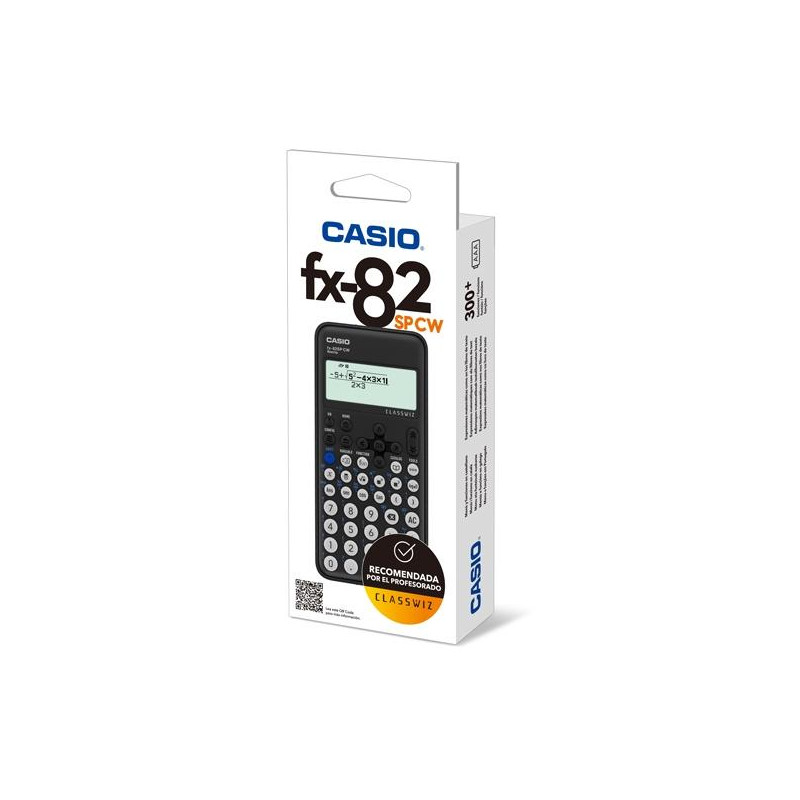 (FX-82SPCW) CASIO CALCULADORA CIENTIFICA NEGRA 15 Y 10+2 DÍGITOS 293 FUNCIONES Y 9 MEMORIAS FX-82SPCW