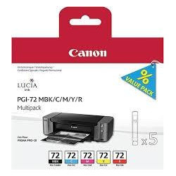 (6402B009) CANON TINTA MULTIPACK MBK/C/M/Y/R PIXMA PRO 10 (PACK 5 COLORES) - PGI 72