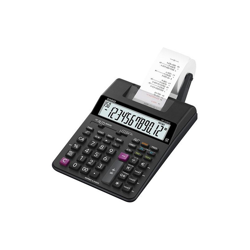 (HR-150RCE) CASIO CALCULADORA DE OFICINA CON IMPRESORA HR-150RCE 12 DÍGITOS NEGRO