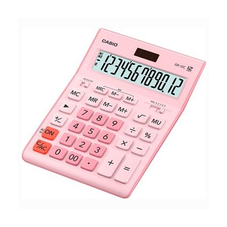 (GR-12C-PK) CASIO CALCULADORA DE OFICINA SOBREMESA 12 DÍGITOS ROSA