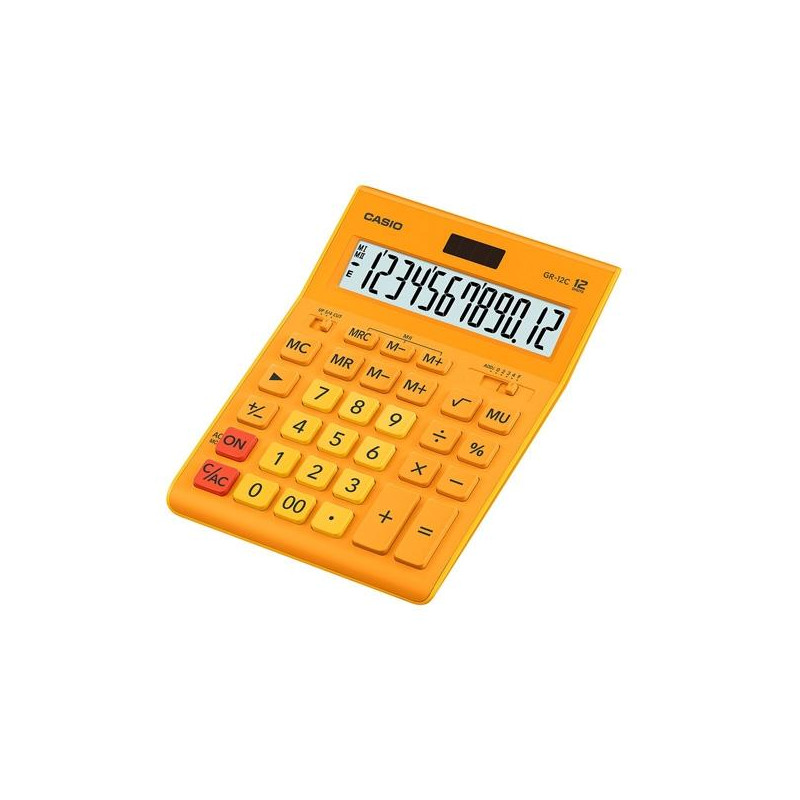 (GR-12C-RG) CASIO CALCULADORA DE OFICINA SOBREMESA 12 DÍGITOS NARANJA