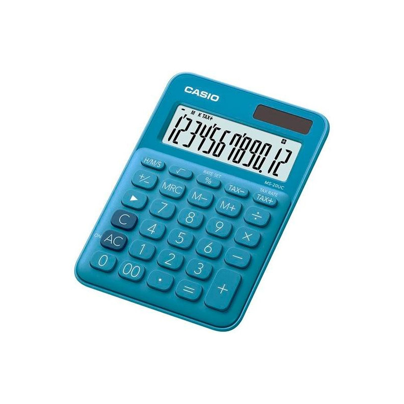 (MS-20UC-BU) CASIO CALCULADORA DE OFICINA SOBREMESA AZUL 12 DÍGITOS MS-20UC