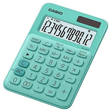 (MS-20UC-GN) CASIO CALCULADORA DE OFICINA SOBREMESA VERDE 12 DÍGITOS MS-20UC