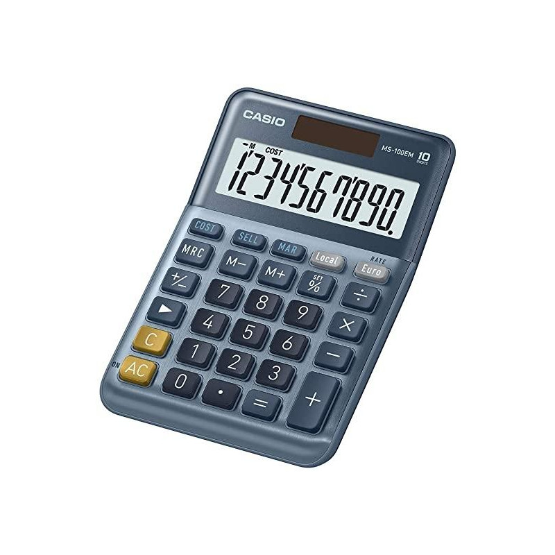 (MS-100EM) CASIO CALCULADORA DE OFICINA SOBREMESA AZUL MS-100EM
