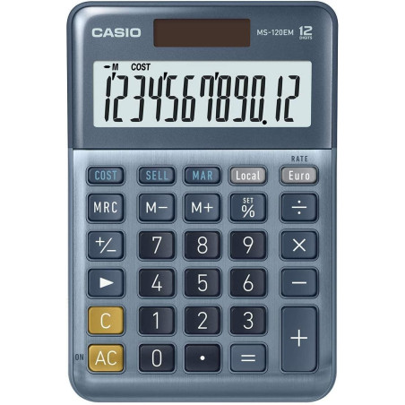 (MS-120EM) CASIO CALCULADORA DE OFICINA SOBREMESA AZUL MS-120EM