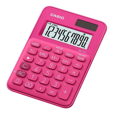 (MS-7UC-RD) CASIO CALCULADORA DE OFICINA SOBREMESA ROJO 10 DÍGITOS