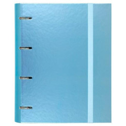(12257409) CARCHIVO CARPETA ANILLAS 4X35MM CARPEBLOCK METAL C/RECAMBIO 100H A4 90GR 1 BANDA COLOR CARTÓN PLASTIFICADO AZUL