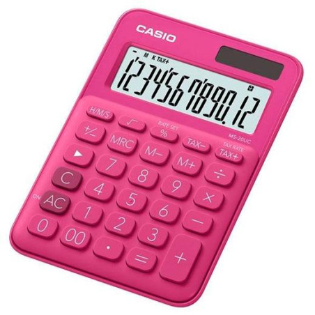 (MS-20UC-RD) CASIO CALCULADORA DE OFICINA SOBREMESA FUCSIA 12 DÍGITOS MS-20UC
