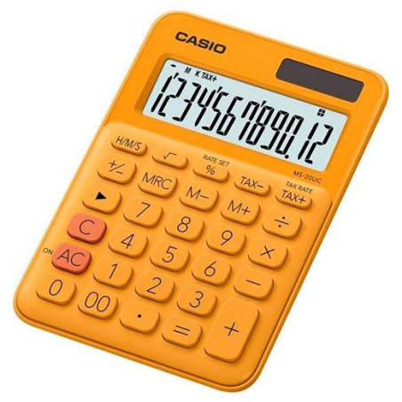 (MS-20UC-RG) CASIO CALCULADORA DE OFICINA SOBREMESA NARANJA 12 DÍGITOS MS-20UC