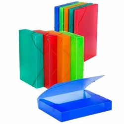 (385KF50) CARCHIVO CARPETA DE PROYECTOS 5CM MONTADA PP TRANSLÚCIDO CON GOMAS FOLIO AZUL