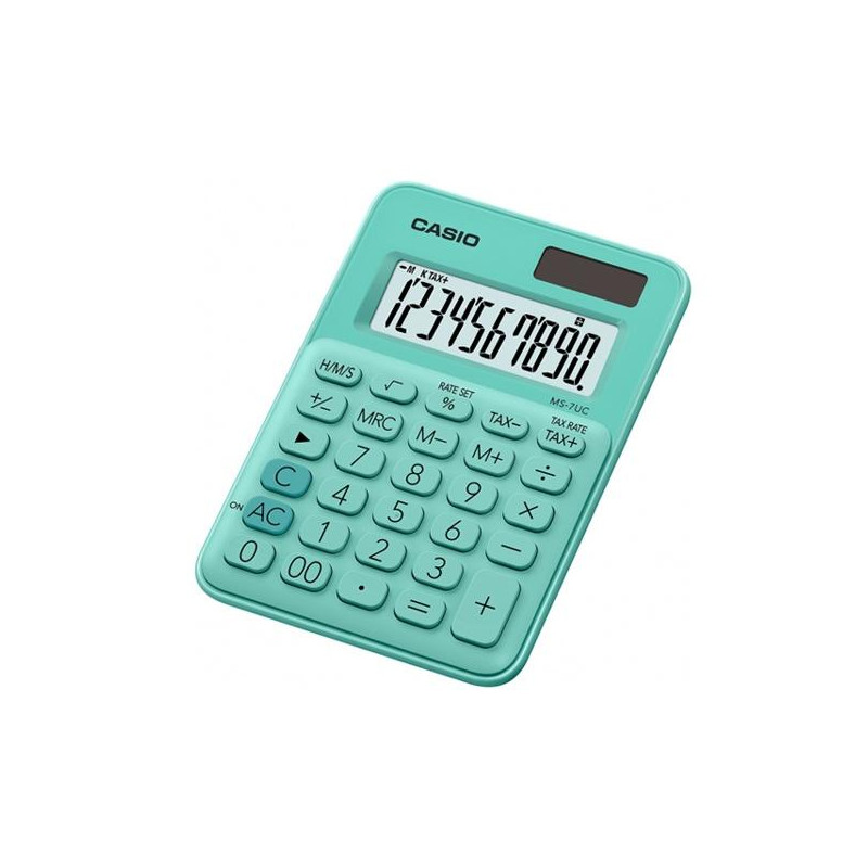 (MS-7UC-GN) CASIO CALCULADORA DE OFICINA SOBREMESA VERDE 10 DÍGITOS