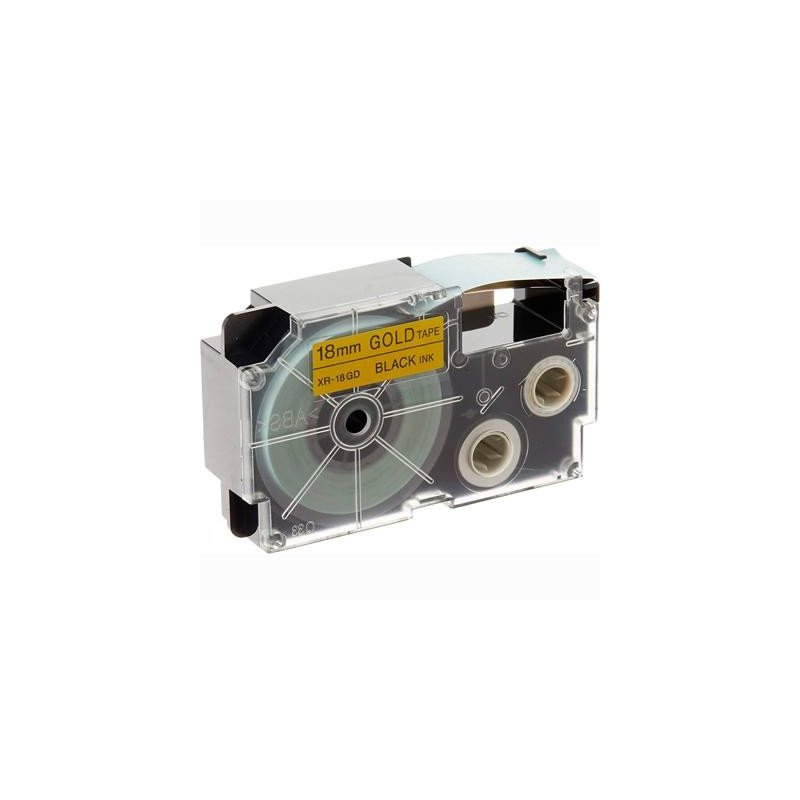 (XR-18GD-1) CASIO CINTA PARA ETIQUETADORA 8M X 18MM NEGRO/ORO