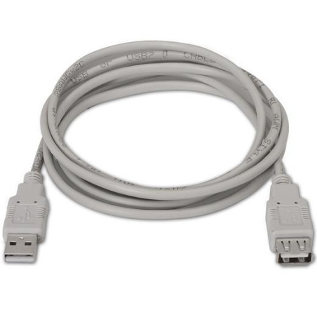 (A101-0012) AISENS CABLE USB 2.0 TIPO A/M - A/H BEIGE 1