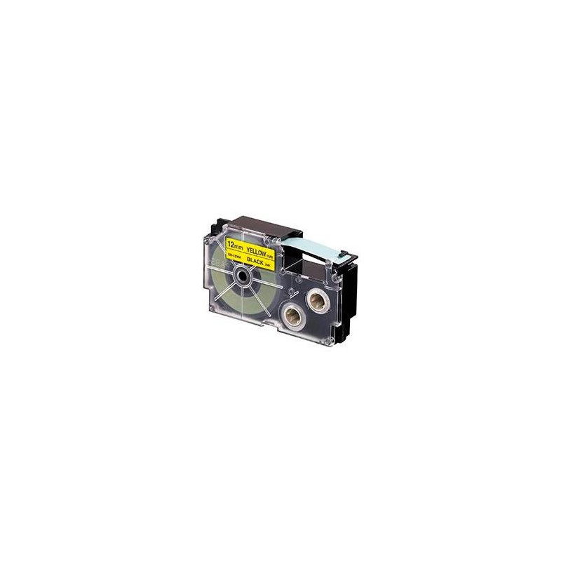 (XR-12YW1) CASIO CINTA PARA ETIQUETADORA 8M X 12MM NEGRO/AMARILLO