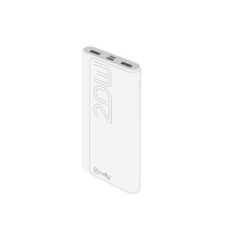 (PBPD20000EVOWH) CELLY CARGADOR POWER BANK 20K MAH 2USB - 1USB-C BLANCO