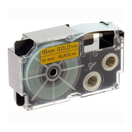 (XR-18GD-1) CASIO CINTA PARA ETIQUETADORA 8M X 18MM NEGRO/ORO