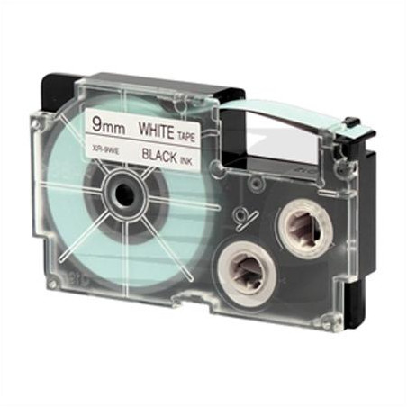 (XR-9WE1) CASIO CINTA IMPRESIÓN DE NAILON 8M X 9MM NEGRO/BLANCO