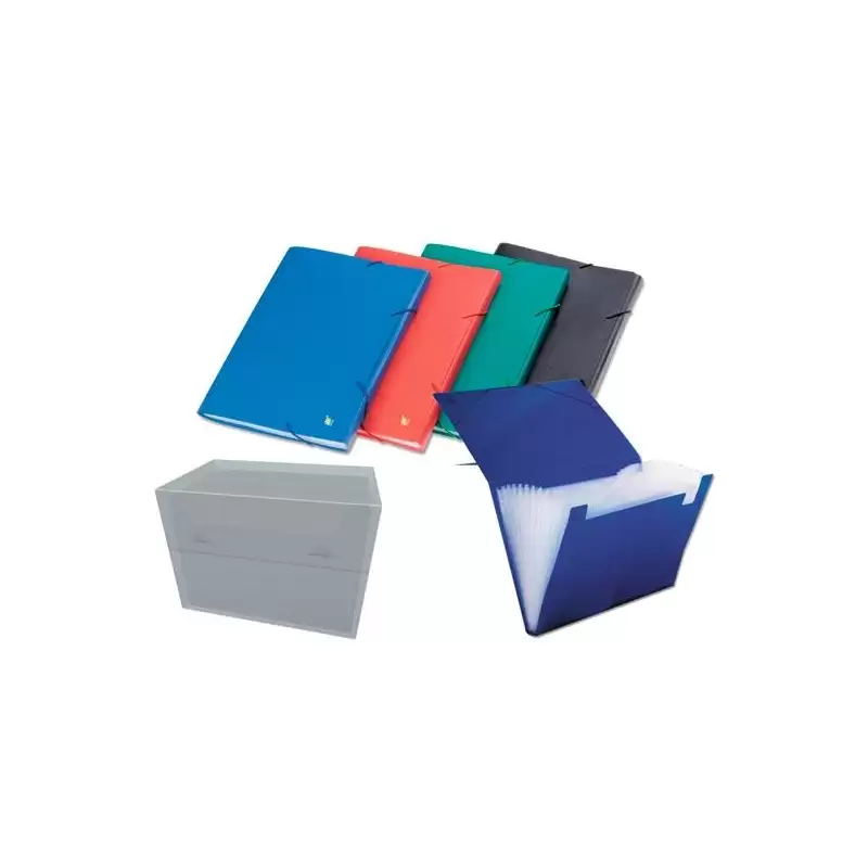 (540230) BISMARK CARPETA FUELLE ACORDEÓN 12 C/GOMA A4 PP OPACO C/SURTIDOS