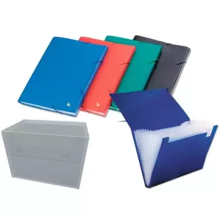 (540230) BISMARK CARPETA FUELLE ACORDEÓN 12 C/GOMA A4 PP OPACO C/SURTIDOS