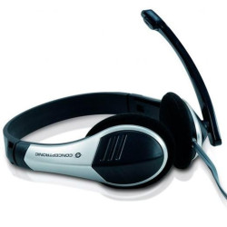 (CCHATSTAR2) CONCEPTRONIC AURICULARES BIAURAL ESTEREO MICRÓFONO FLEXIBLE C/ JACK 3.5 MM PLATA