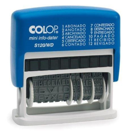 (104961) COLOP SELLO PRINTER S120/WD 4MM FORMULA/FECHA ESPAÑOL AZUL/BICOLOR