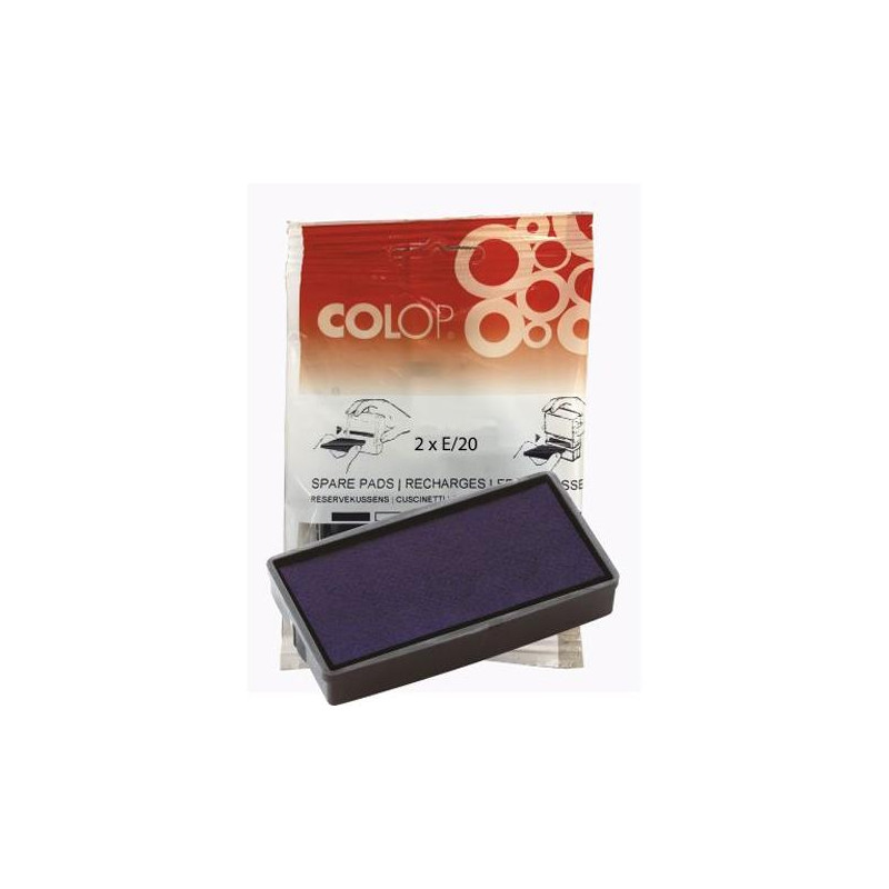 (107161) COLOP ALMOHADILLA E/20 AZUL BLISTER -2U-