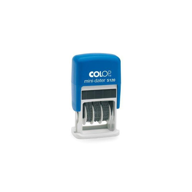 (104691) COLOP SELLO PRINTER S120 4MM FECHA ESPAÑOL AZUL/NEGRO