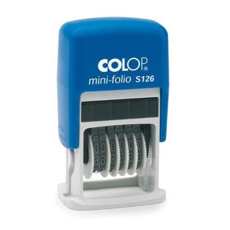 (104941) COLOP SELLO PRINTER S126 4MM NUMERADOR ESPAÑOL AZUL/NEGRO