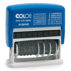 (104961) COLOP SELLO PRINTER S120/WD 4MM FORMULA/FECHA ESPAÑOL AZUL/BICOLOR