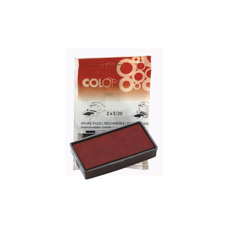 (107163) COLOP ALMOHADILLA E/20 ROJO BLISTER -2U-