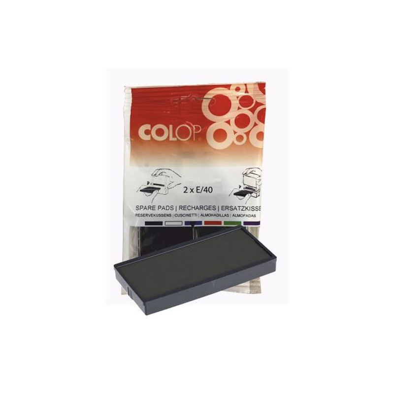 (107202) COLOP ALMOHADILLA E/40 NEGRO BLISTER -2U-