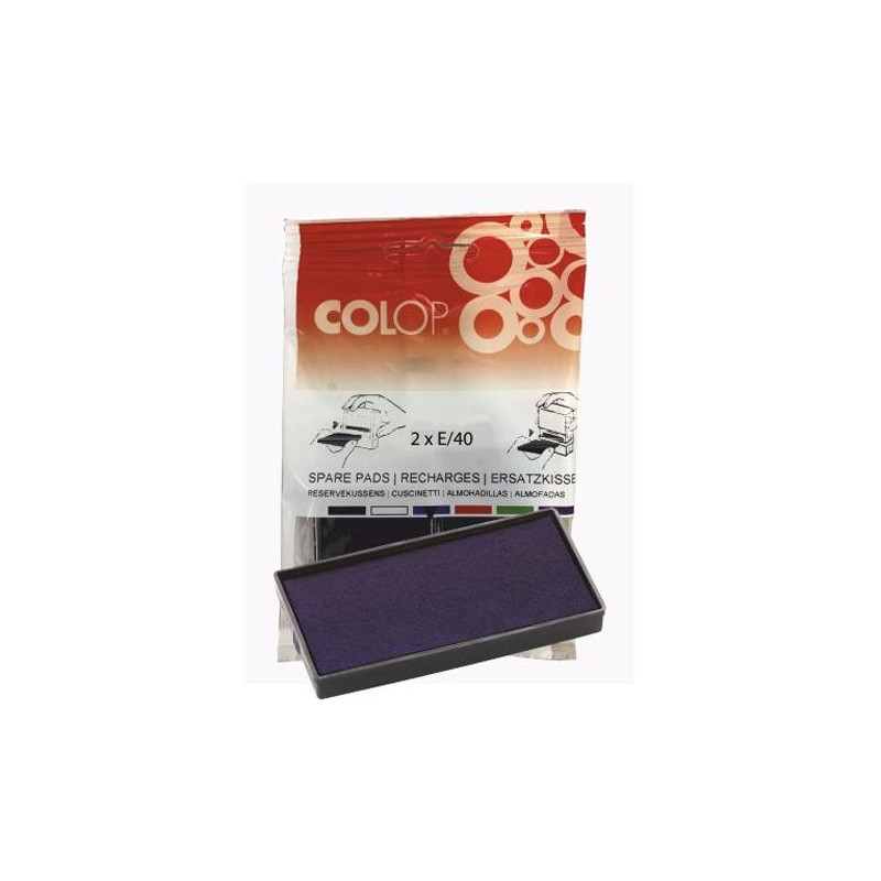 (107204) COLOP ALMOHADILLA E/40 AZUL BLISTER -2U-