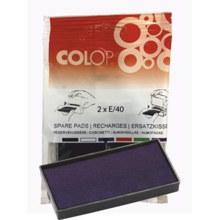 (107204) COLOP ALMOHADILLA E/40 AZUL BLISTER -2U-