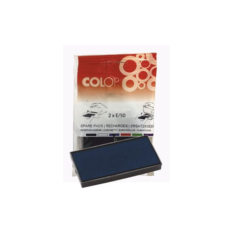 (107225) COLOP ALMOHADILLA E/50/1 AZUL BLISTER -2U-