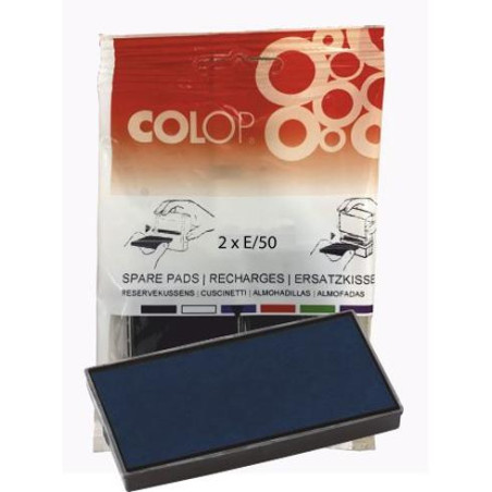 (107225) COLOP ALMOHADILLA E/50/1 AZUL BLISTER -2U-