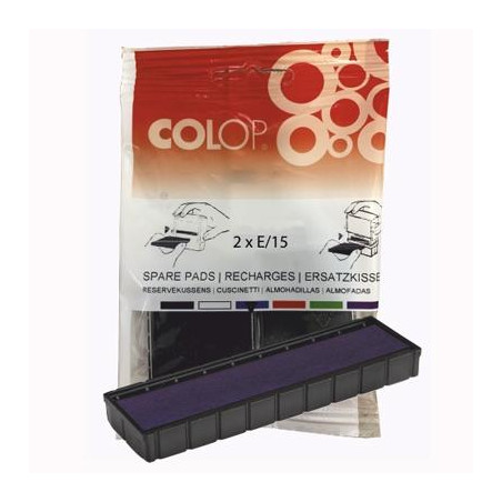 (107252) COLOP ALMOHADILLA E/15 AZUL BLISTER -2U-