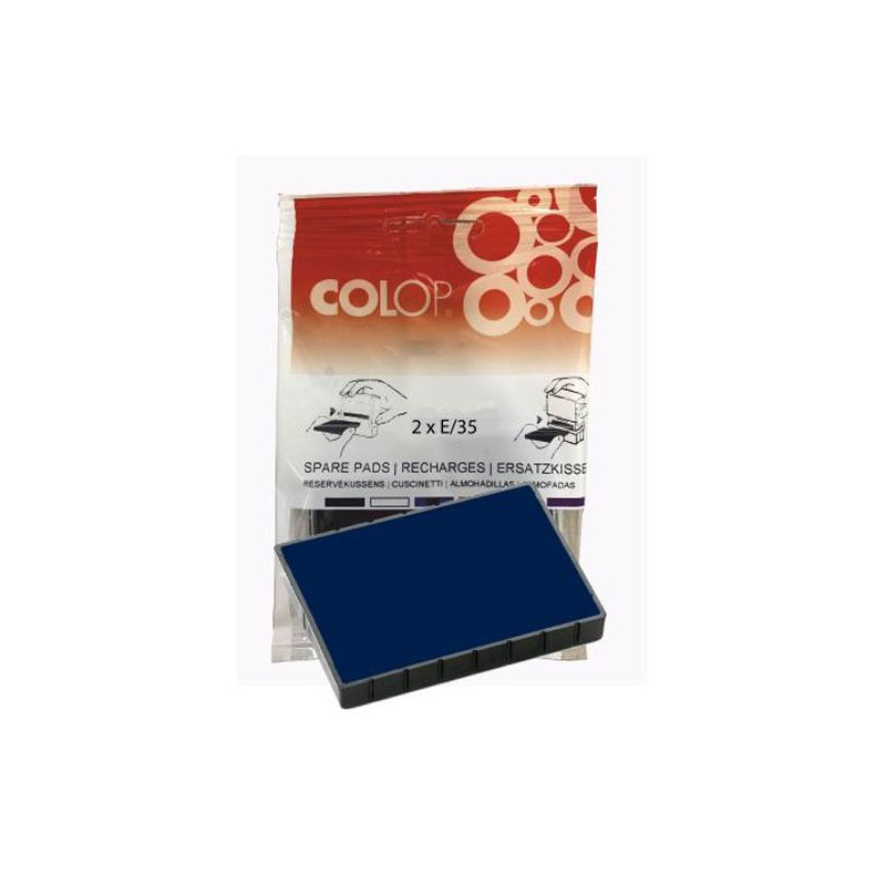 (107335) COLOP ALMOHADILLA E/35 AZUL BLISTER -2U-