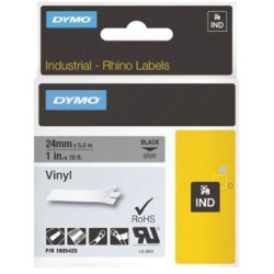 (1805435) DYMO RHINO CINTA DE ETIQUETAS INDUSTRIAL ADHESIVA ID1-12, BLANCO SOBRE NEGRO DE 12MMX5´5M, VINILO