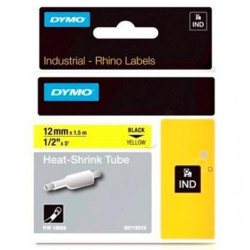 (18056) DYMO RHINO CINTA  ID1-12, NEGRO SOBRE AMARILLO, 12MMX1´5M, TUBO TERMORRETRACTIL (S0718310)