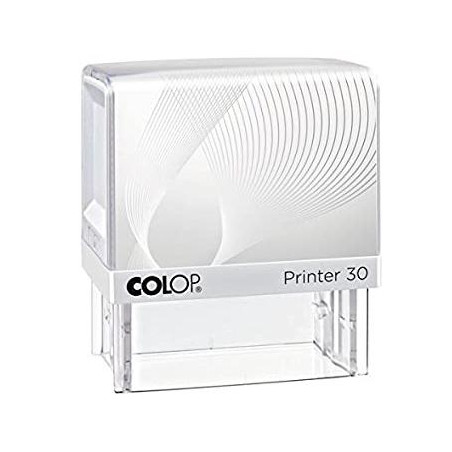 (144607) COLOP PRINTER 30 G7 18X47MM BLANCO/AZUL NO INCLUYE PLACA DE TEXTO PERSONALIZADA