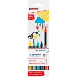 (4-1200-5-3) EDDING ROTULADOR 1200 GLITTER BÁSICO COLORES SURTIDOS PACK 5 UD