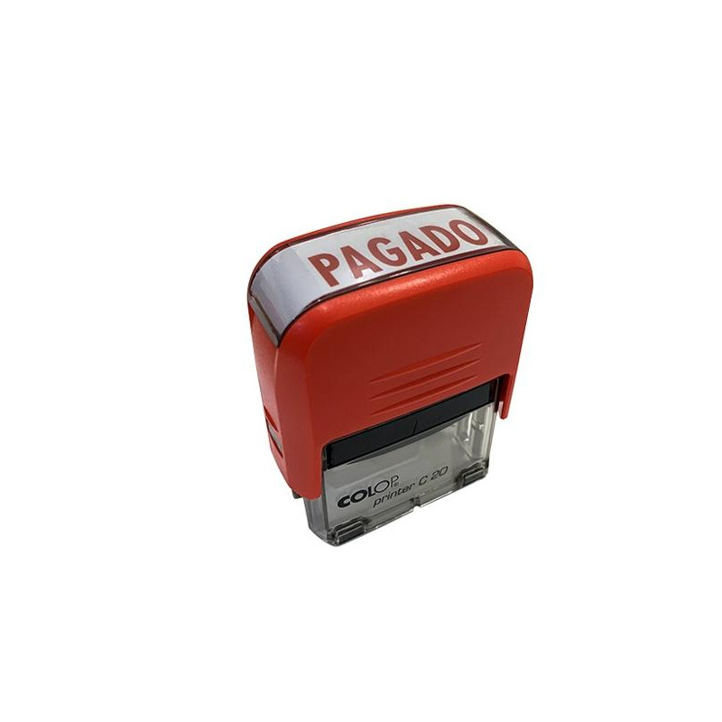 (151710) COLOP SELLO PRINTER C20 FORMULA " PAGADO " ALMOHADILLA E/20 14X38MM ROJO