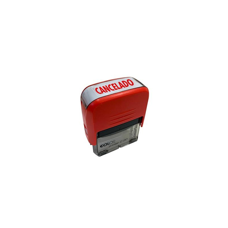 (500672R) COLOP SELLO PRINTER C20 FORMULA " CANCELADO " ALMOHADILLA E/20 14X38MM ROJO