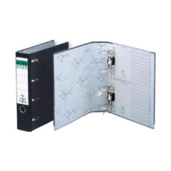 (100551836) ELBA ARCHIVADOR DOBLE MECANISMO LOMO ANCHO RADO A4 CARTÓN EXTRA RÍGIDO JASPEADO NEGRO